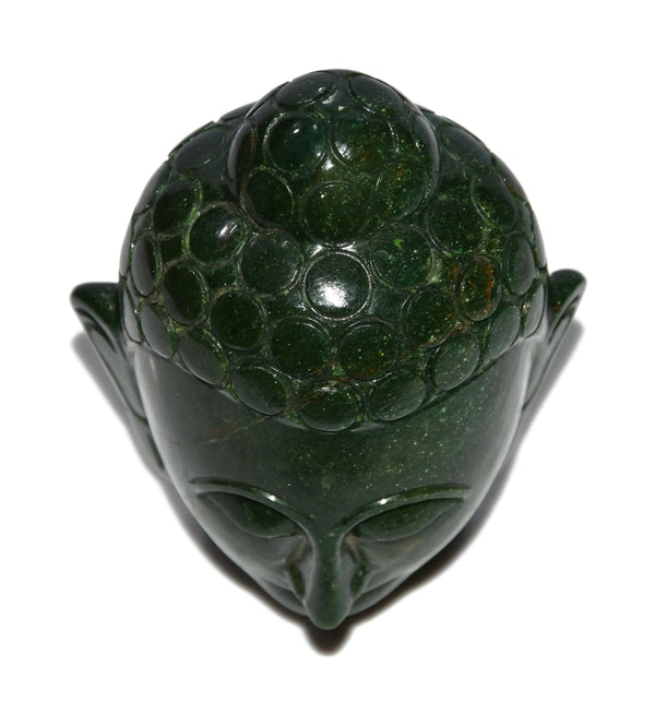 Dark Green Aventurine Buddha Head - Healing Crystals India