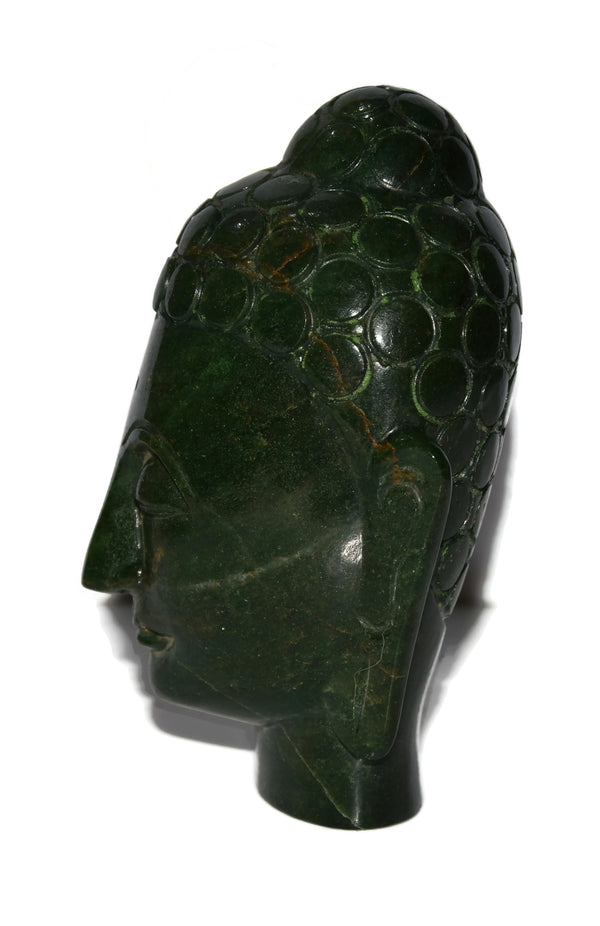 Dark Green Aventurine Buddha Head - Healing Crystals India