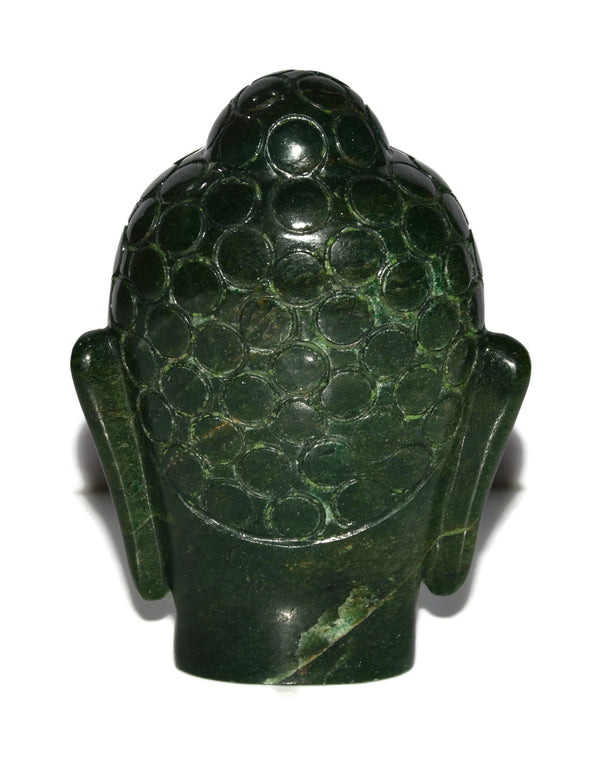 Dark Green Aventurine Buddha Head - Healing Crystals India