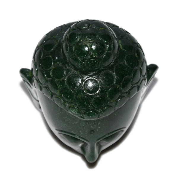 Dark Green Aventurine Buddha Head - Healing Crystals India
