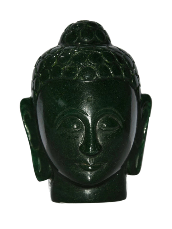 Dark Green Aventurine Buddha Head - Healing Crystals India