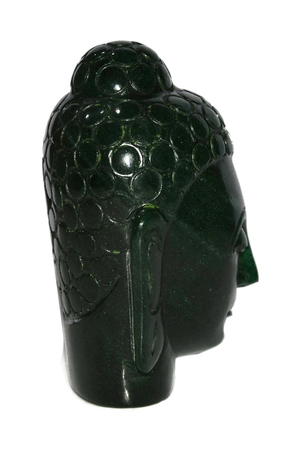 Dark Green Aventurine Buddha Head - Healing Crystals India