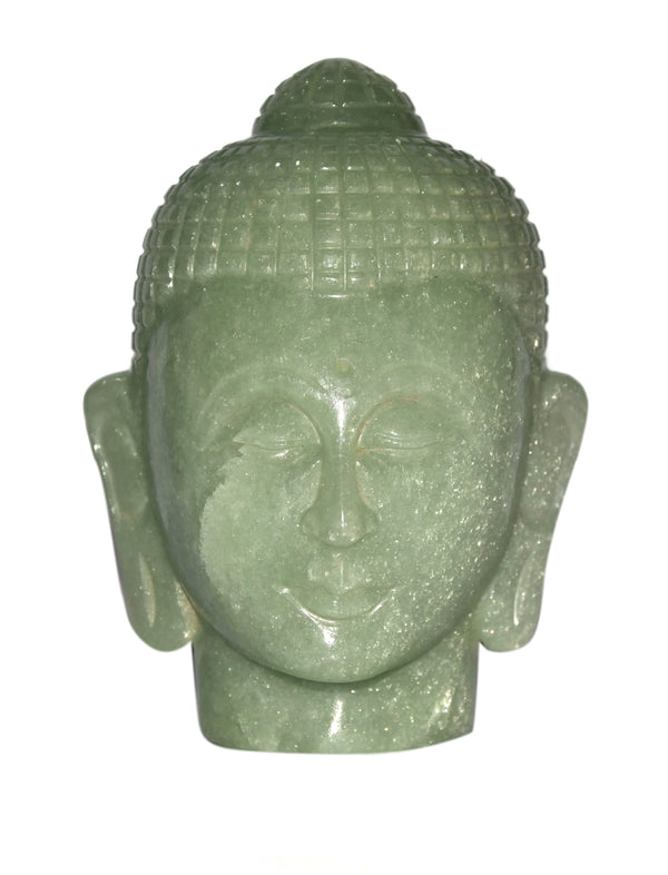 Green Aventurine Buddha Head - Healing Crystals India