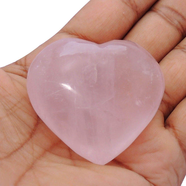 Rose Quartz Heart 1.5 Inches Set of 2 - Healing Crystals India