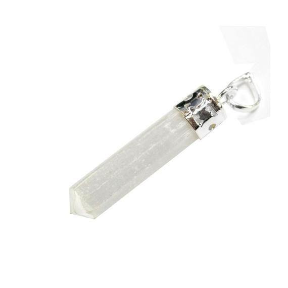 Buy natural White Selenite crystal Pencil Pendant