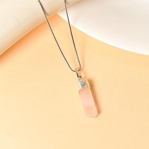 Rose Quartz Pencil Pendant - Healing Crystals India