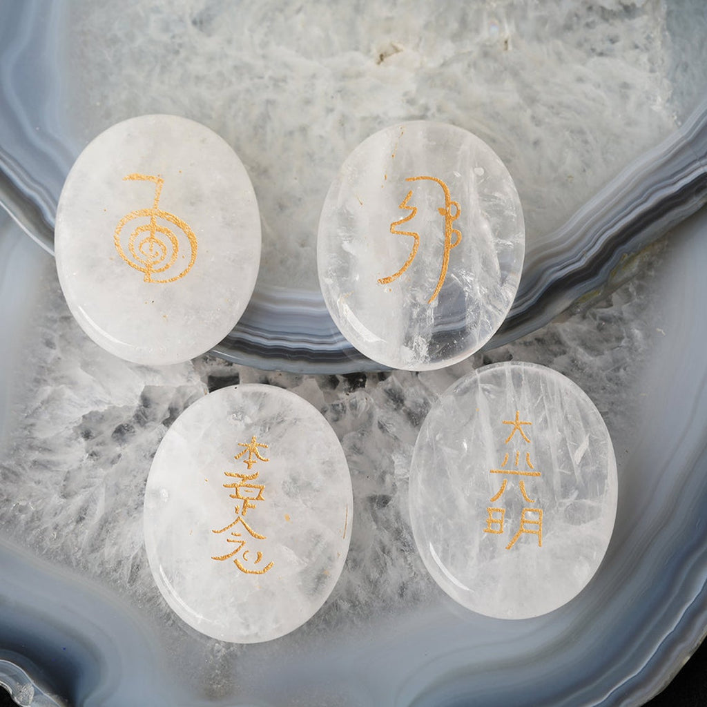 Buy Natural Crystal Quartz Oval Reiki Set