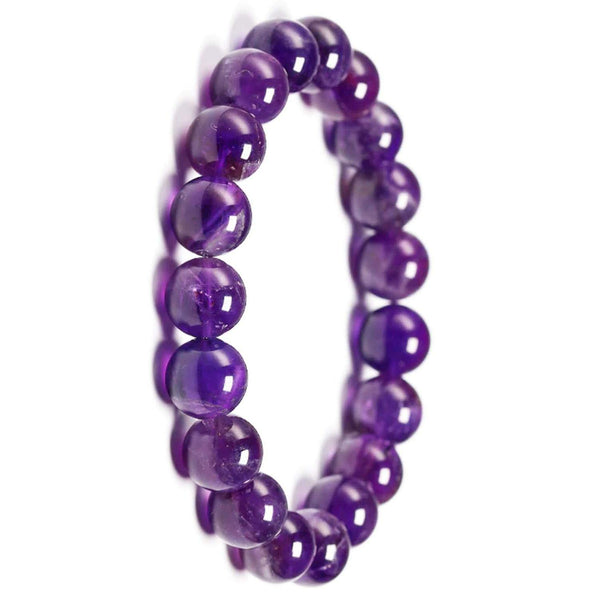 Amethyst Bracelet 8mm Beads Thread Bracelet