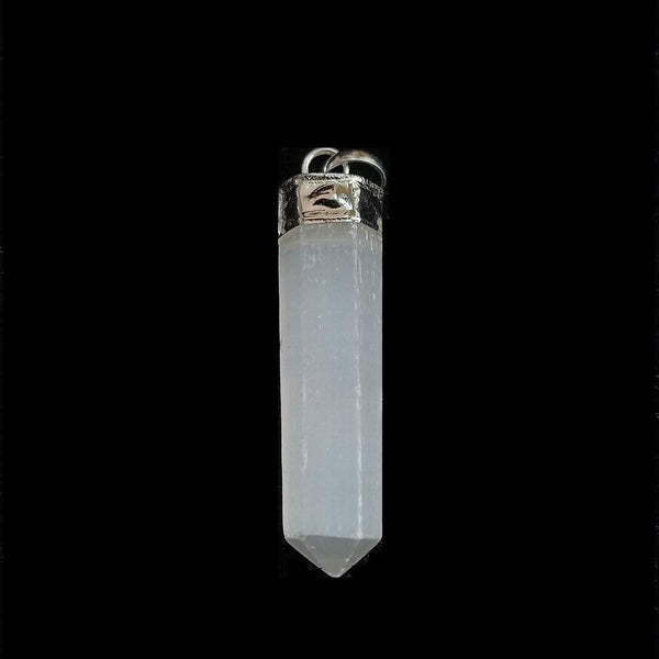 Buy natural White Selenite crystal Pencil Pendant