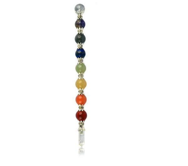 Seven Chakra Ball Wand 8 Inches - Healing Crystals India