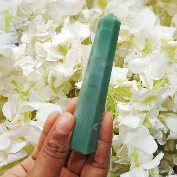 Green Aventurine Pencil Wand 4 Inches - Healing Crystals India