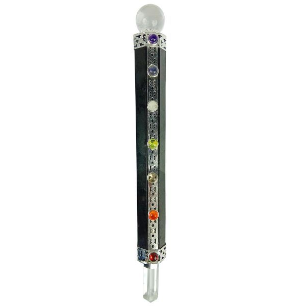 Black Tourmaline Ball Wand 6 Inches - Healing Crystals India