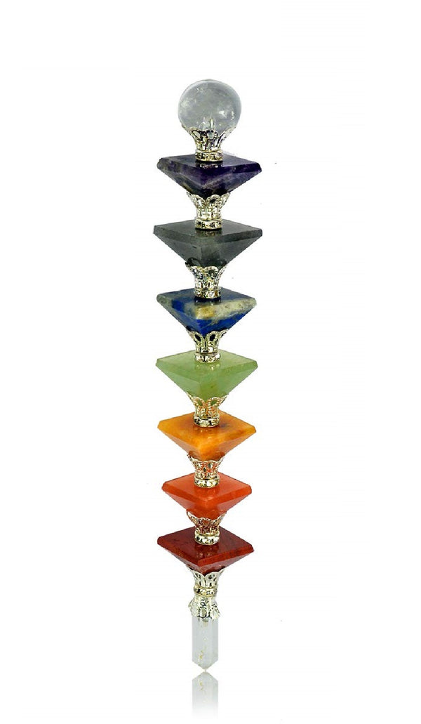 Buy Certified Seven Chakra Pyramid Wand 6 Inches