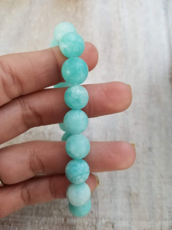 Buy Reiki Crystal Products Natural Amazonite Bracelet 8 mm Crystal Stone  Round Beads Bracelet Round Shape for Reiki Healing and Crystal Healing  Stones (Color : Multi) at Amazon.in