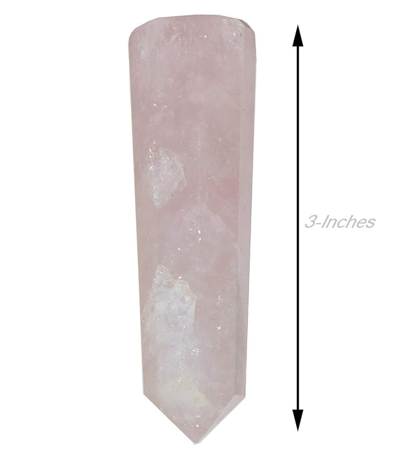 Rose Quartz Pencil Wand 3 Inches - Healing Crystals India