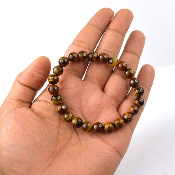 Tiger Eye Bracelet 8 MM - Healing Crystals India