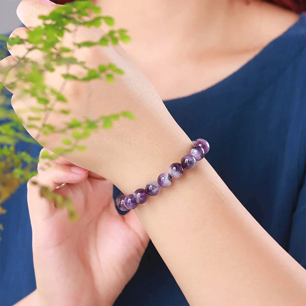 Natural Amethyst Bracelet 💜 天然优质紫水晶碎石14k包金绕线手镯☘️Gelang Tangan Kristal |  Shopee Malaysia