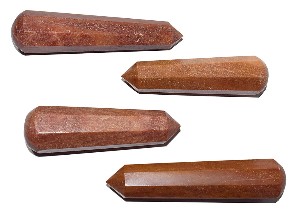 Red Aventurine Massage Wand 3 Inches - Healing Crystals India