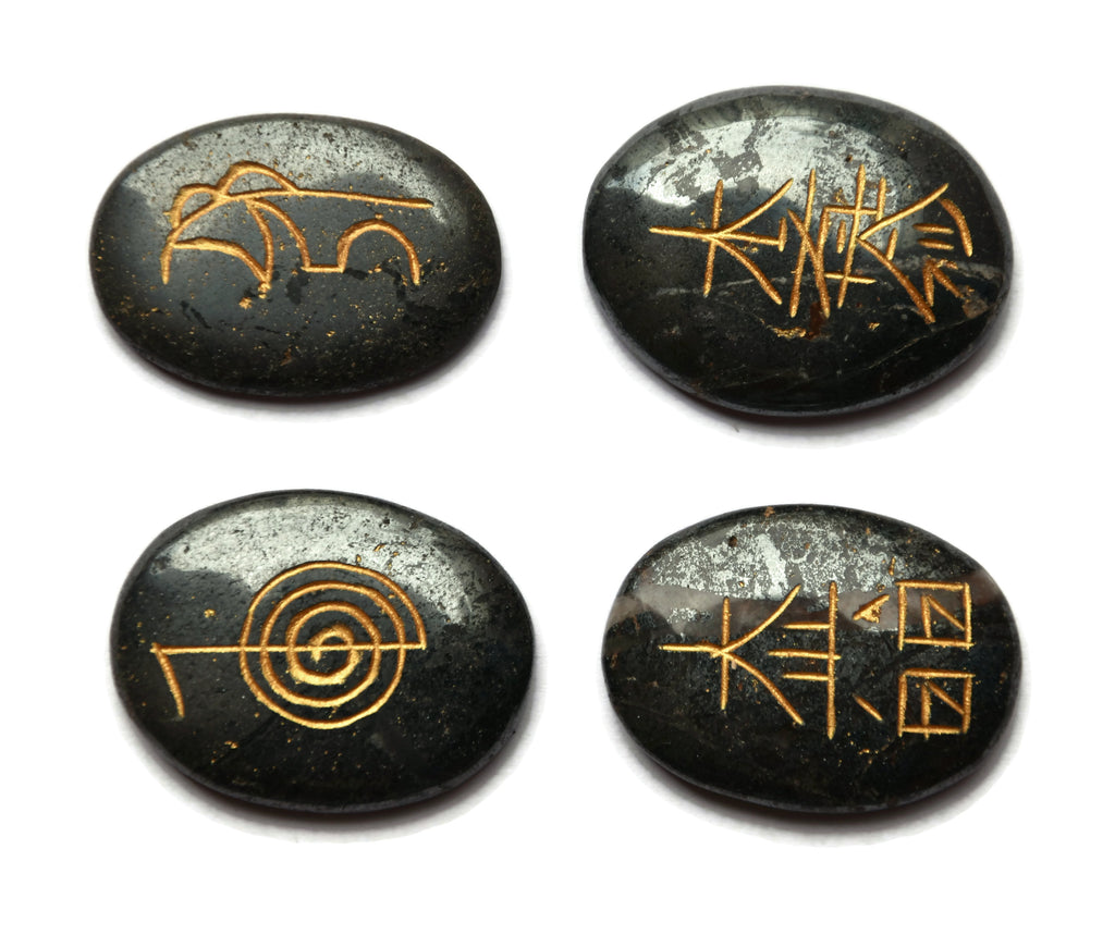 Hematite Oval Reiki Set - Healing Crystals India