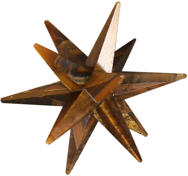 Buy Certified Tiger Eye 12 Point Merkaba Gemstone