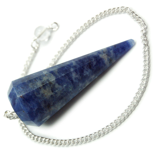 Sodalite 6 Faceted Pendulum - Healing Crystals India