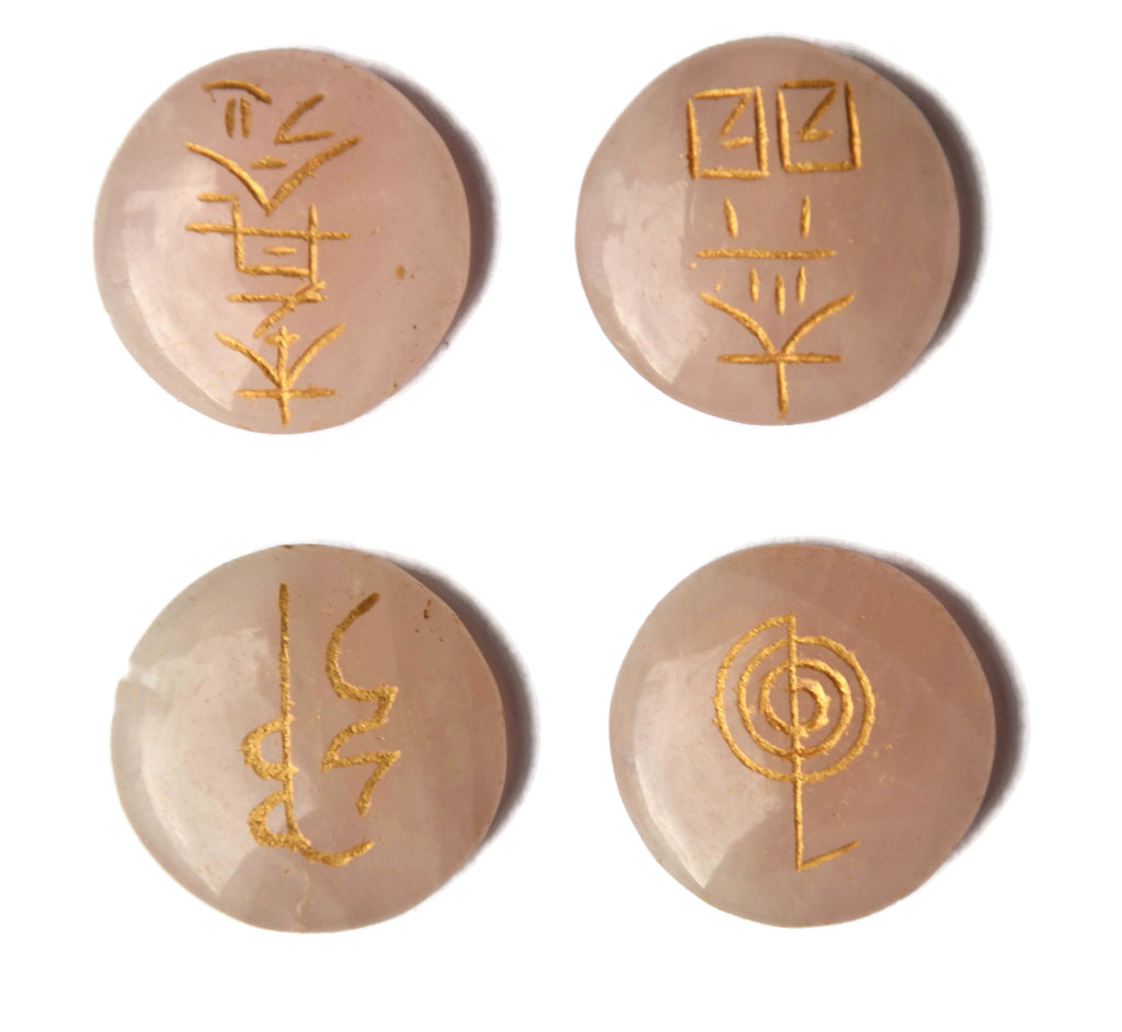 Rose Quartz Round Reiki Set - Healing Crystals India