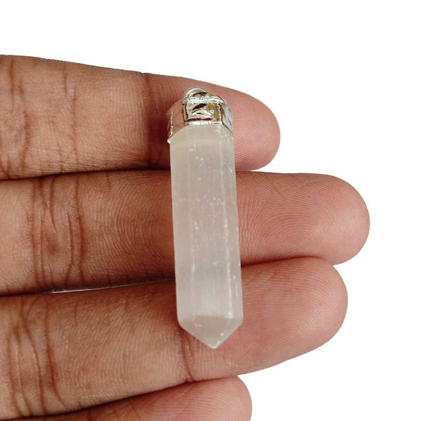Buy natural White Selenite crystal Pencil Pendant