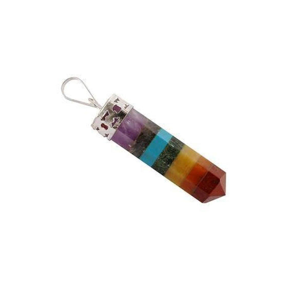 Seven Chakra Bonded Pencil Pendant - Healing Crystals India