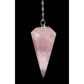 Rose Quartz 6 Faceted Pendulam - Healing Crystals India