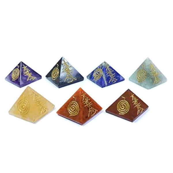 Buy Natural Seven Chakra Pyramid - Reiki Set
