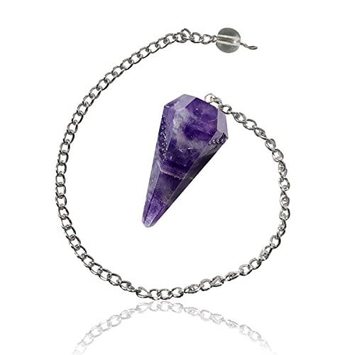 Buy Certified Amethyst 6 Faceted Pendulum