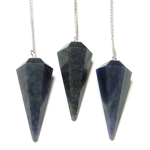 Buy Natural Blue Aventurine crystal 6 Faceted Pendulum