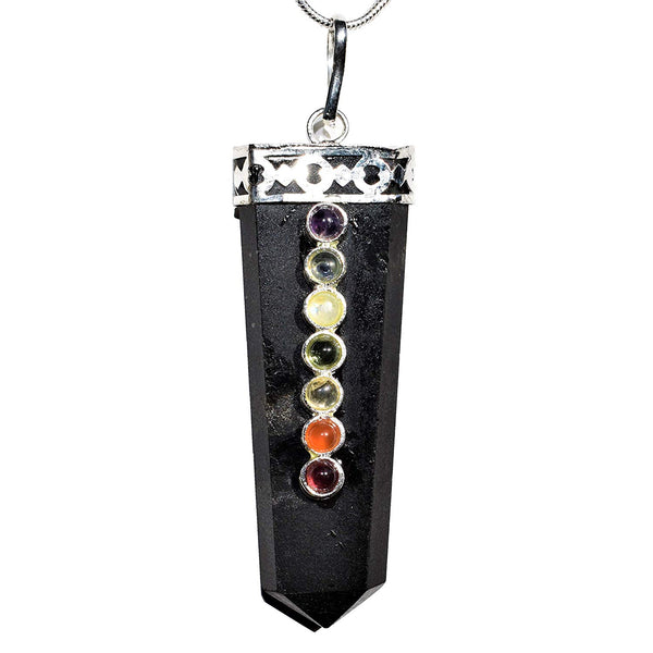 Buy Certified Black Tourmaline Flat Chakra Pendant