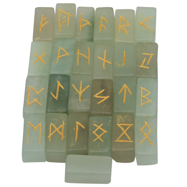 Buy Natural Green Aventurine Square Runes