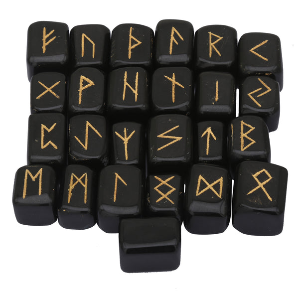 Buy Certified Black Tourmaline Square Rune Set