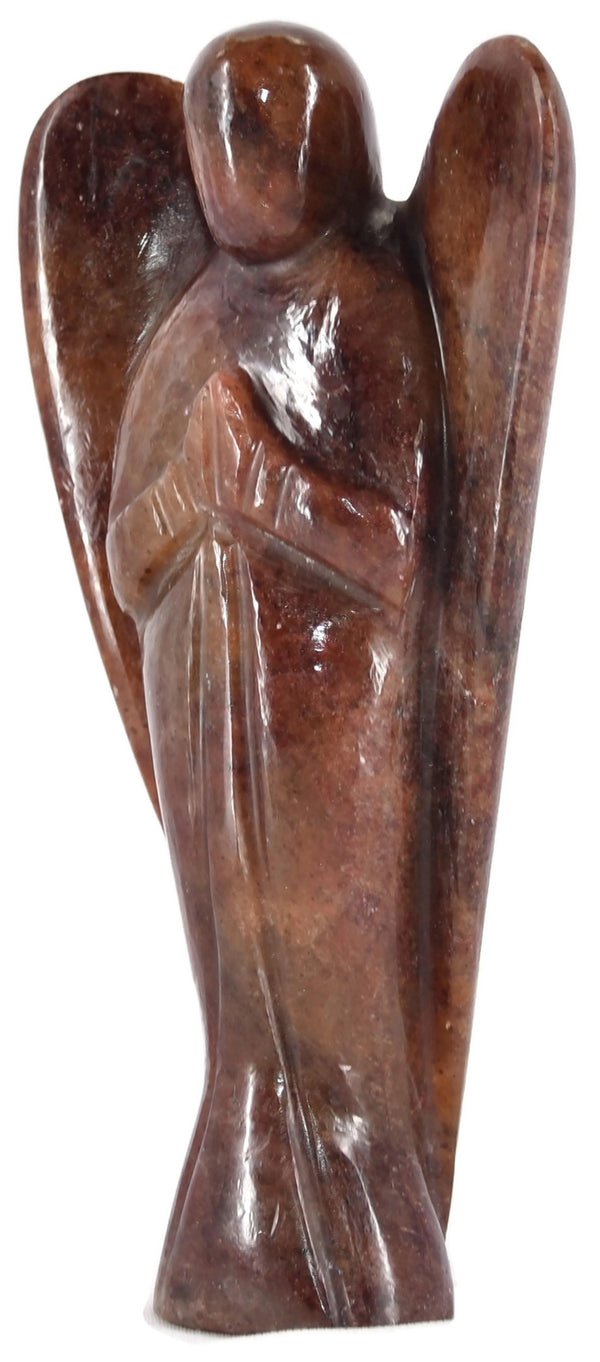 Red Aventurine Angle Figurine 6.3 Inches - Healing Crystals India
