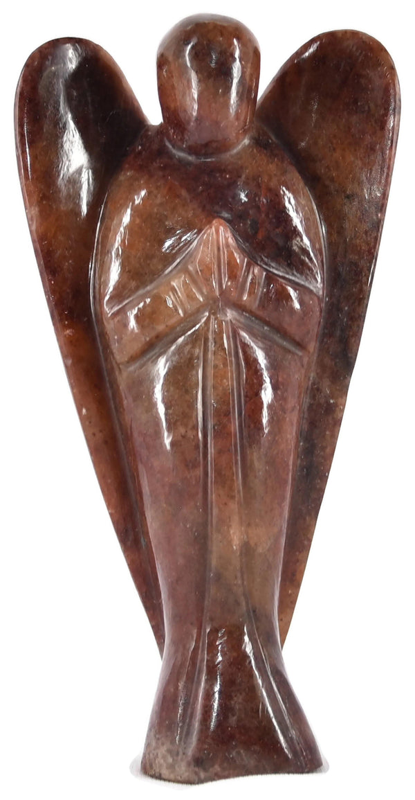 Red Aventurine Angle Figurine 6.3 Inches - Healing Crystals India
