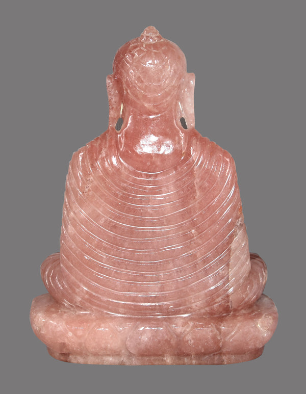 Rose Quartz Buddha Statue - Healing Crystals India