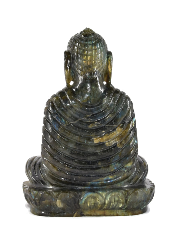 Flashy Labradorite Buddha Statue - Healing Crystals India