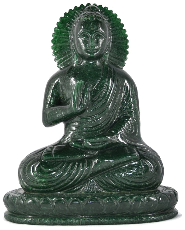 Buy Certified Dark Green Aventurine Buddha Statue - Style 2