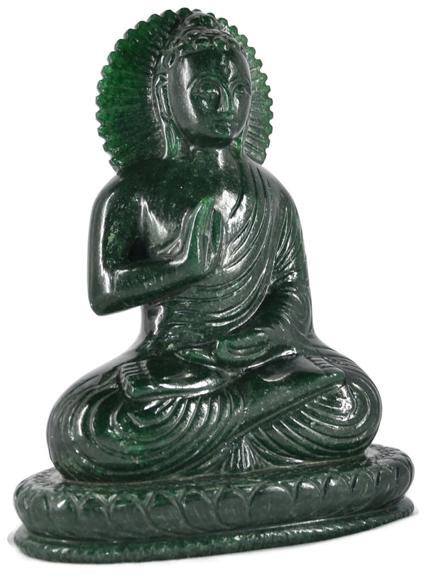 Dark Green Aventurine Buddha Statue - Healing Crystals India