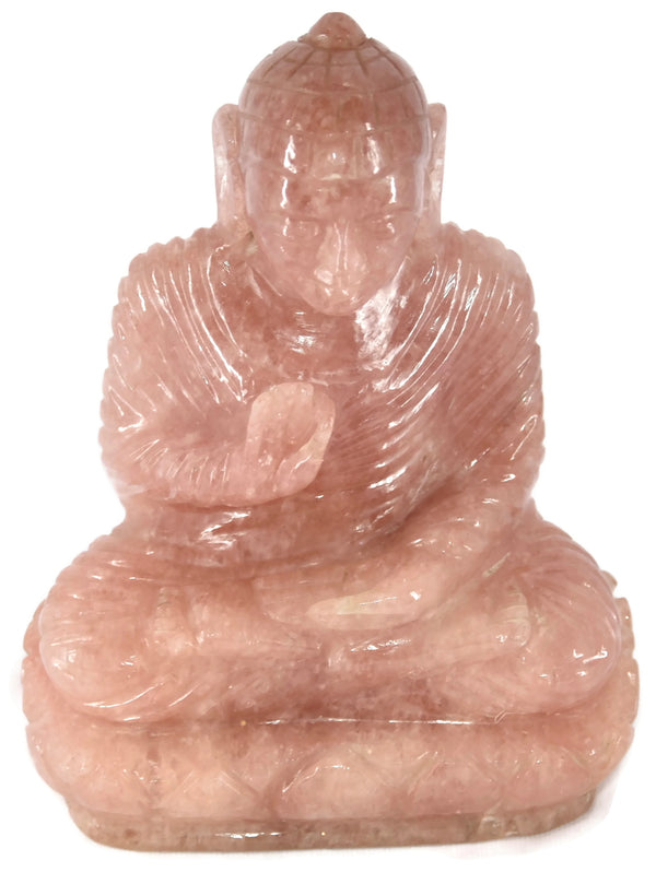 Rose Quartz Buddha Statue - Healing Crystals India