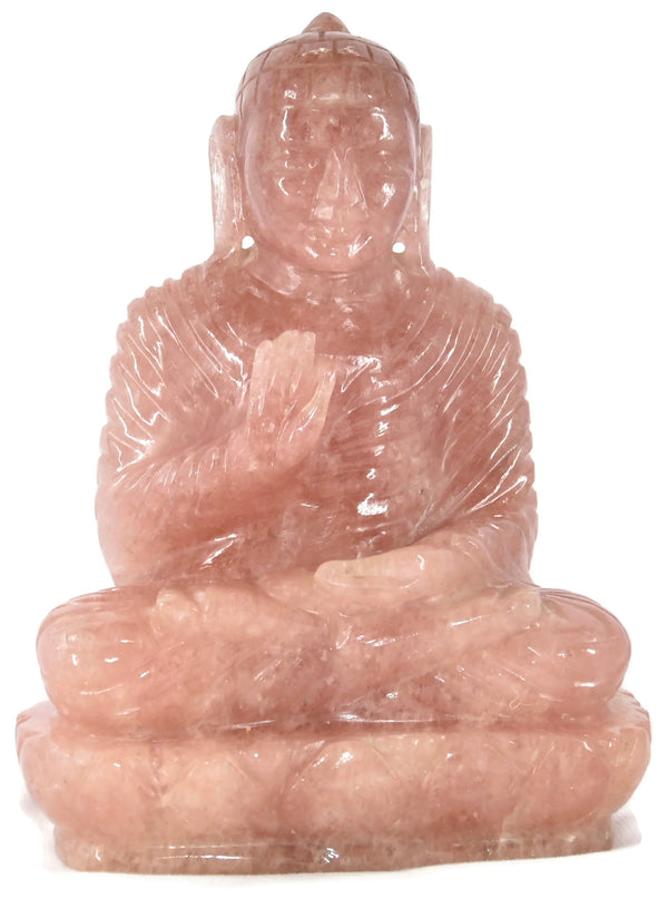 Rose Quartz Buddha Statue - Healing Crystals India