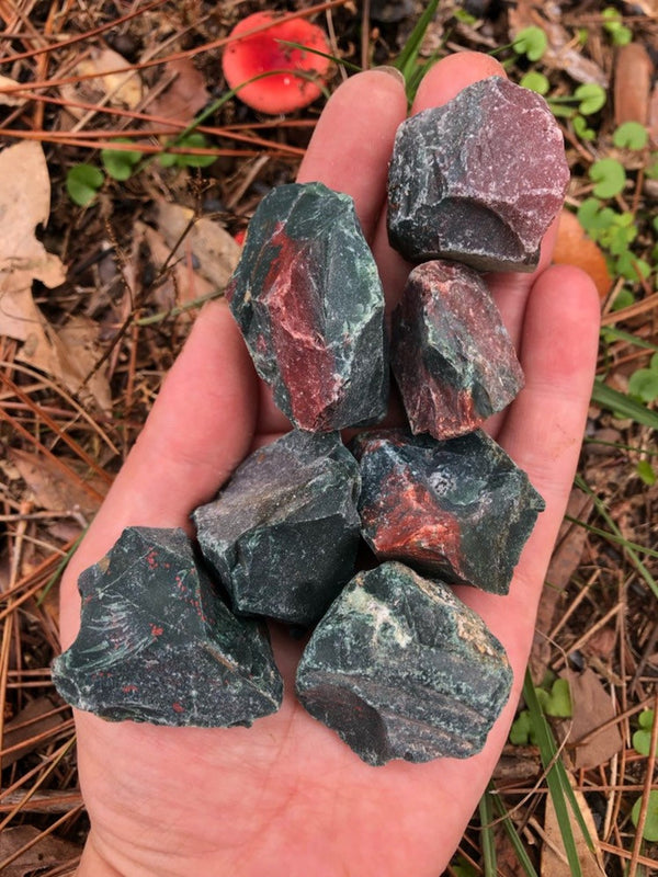 Blood Stone 3 Piece Raw Stone 2 Inches - Healing Crystals India