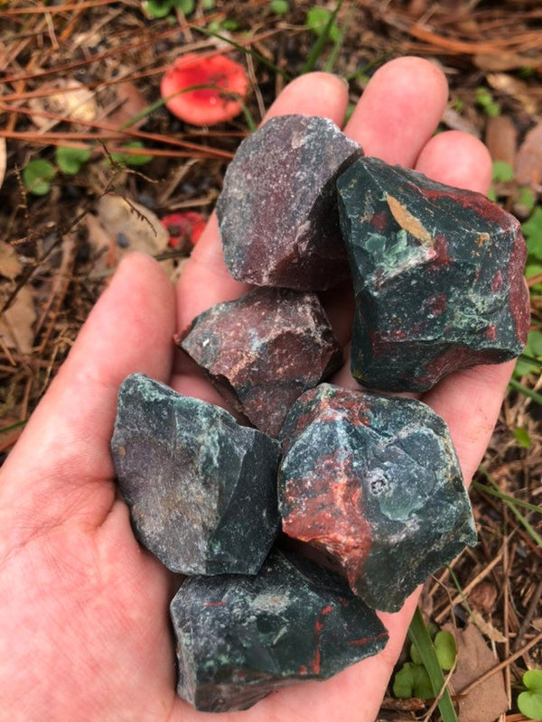 Blood Stone 3 Piece Raw Stone 2 Inches - Healing Crystals India
