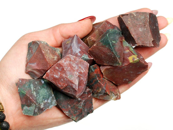 Blood Stone 10 Piece Raw Stone 2 Inches - Healing Crystals India