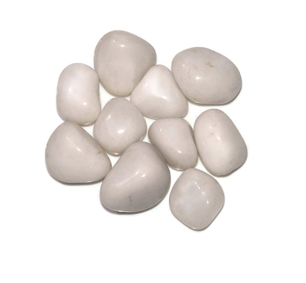 White Agate Tumbled 10 Piece - Healing Crystals India