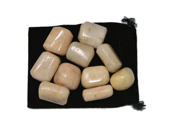 Peach Moonstone Tumbled 10 Piece - Healing Crystals India