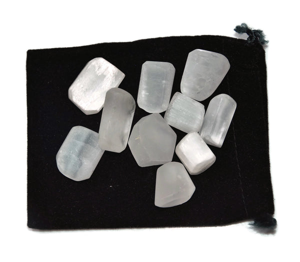 Buy natural White Selenite crystal Tumbled 10 Pieces