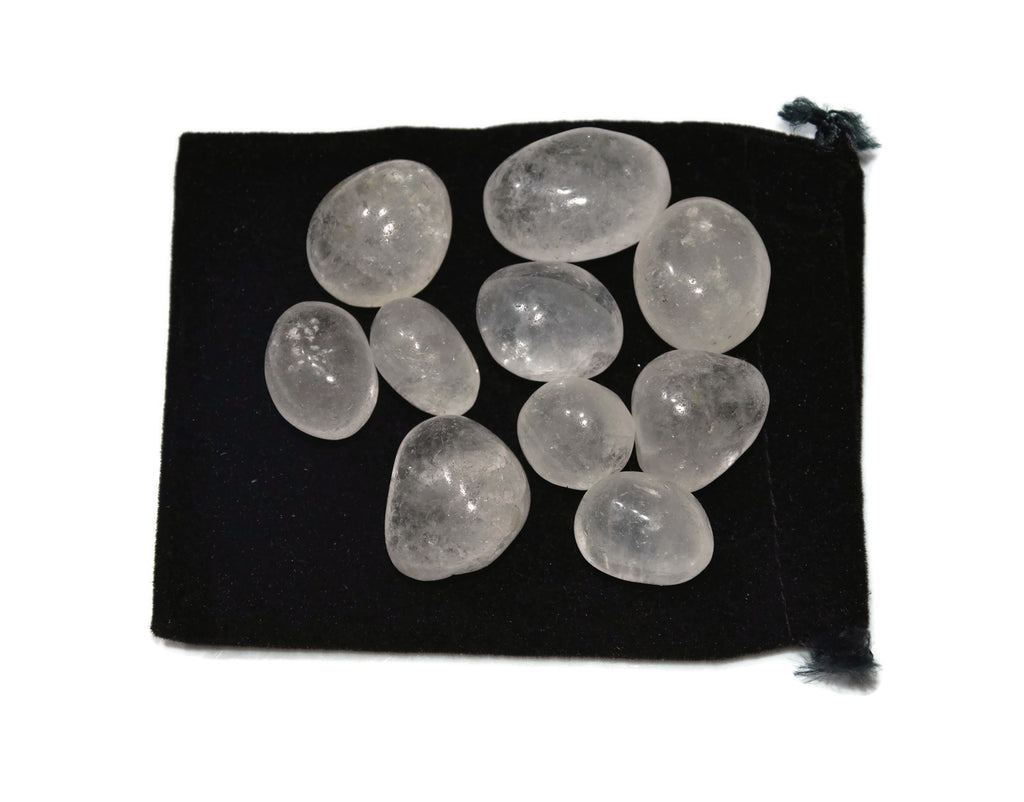 Crystal Quartz 10 Piece Tumbled - Healing Crystals India